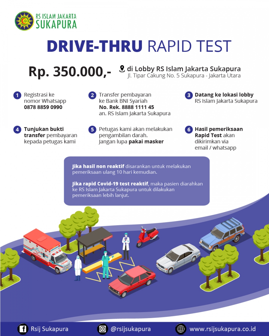 Drive Thru Rapid Test RS Islam Jakarta Sukapura