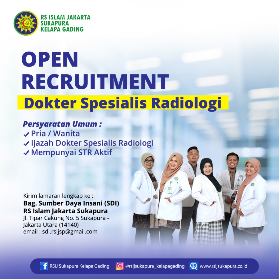Lowongan Pekerjaan Dokter Spesialis Radiologi - Bulan Juni 2022
